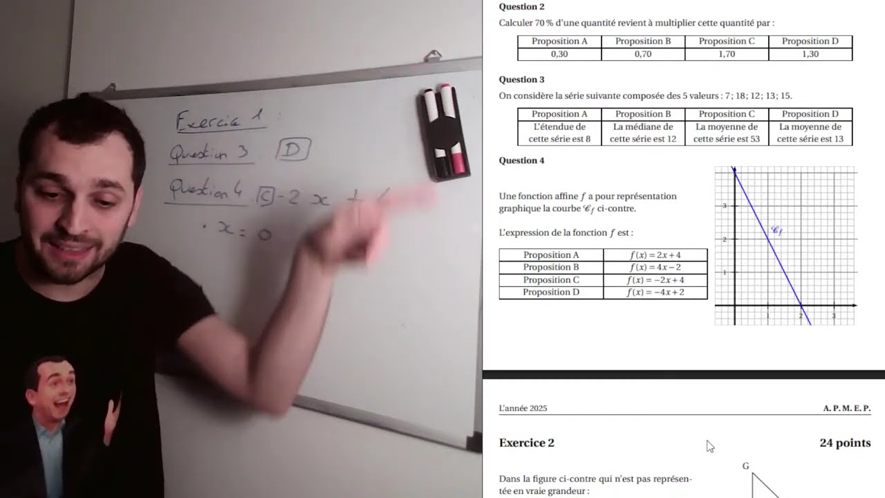 Live Maths : Sujet de Brevet : Asie 2025
